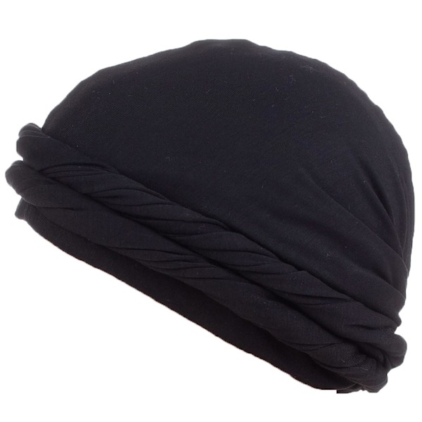 1 Stycke Turban för Män Halo T-Shirt Turban Satinfodrad E1-black#