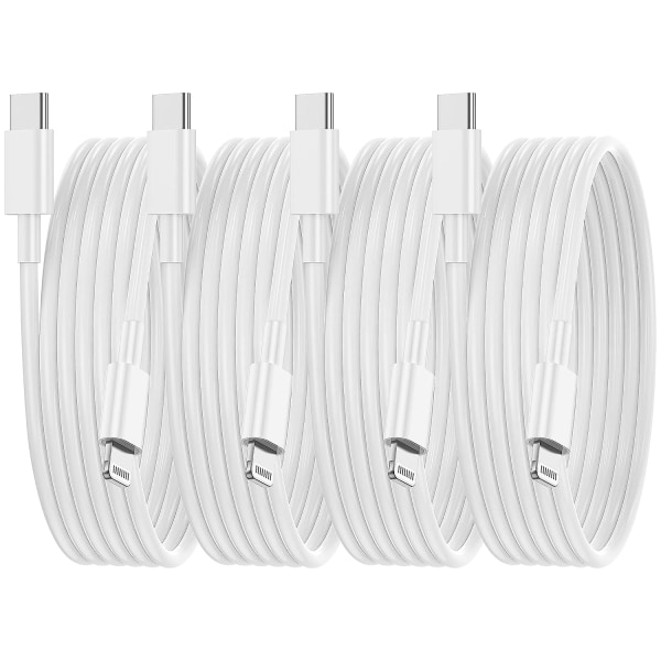 USB C till Lightning-kabel [Apple Mfi Certified] 4Pack 6Ft