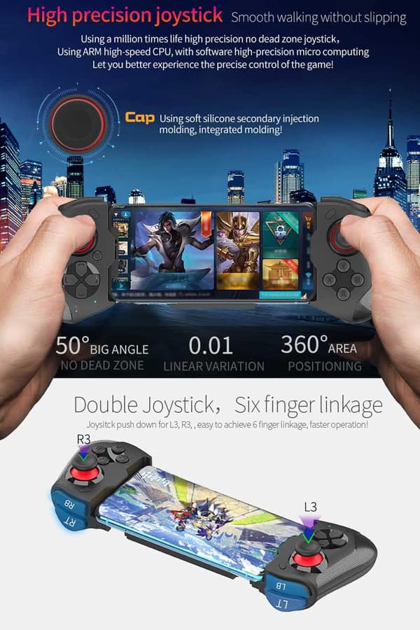 2025 Seneste Model Mobil Spilcontroller til iPhone iOS Android PC Trådløs Gamepad Joystick til iPhone 16/15/14/12, iPad, MacBook, Gala