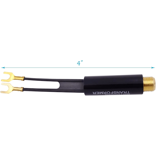 Högkvalitativt, helt nytt 2-pack guldpläterad 75 Ohm till 300 Ohm UHF/VHF/FM Matchande Transformator Konverter Adapter med F-typ Hona