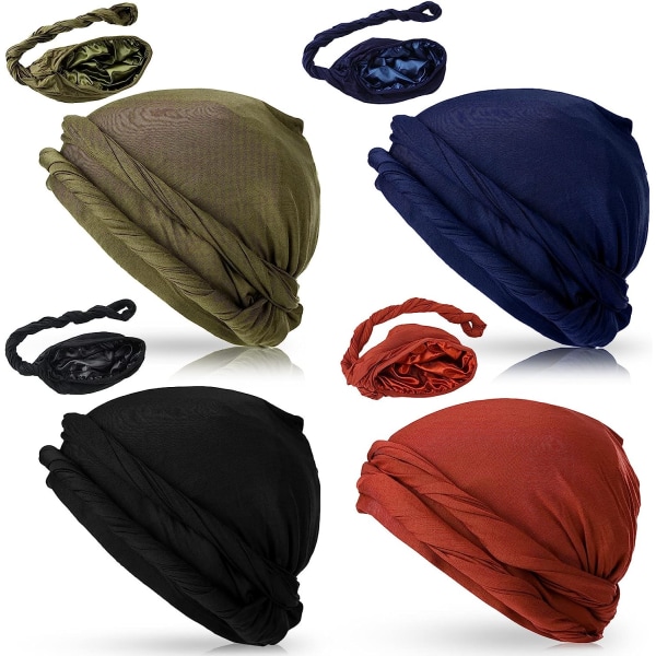 4 stycken turbaner för män Twist huvudband för män Stretch 4PCS 6