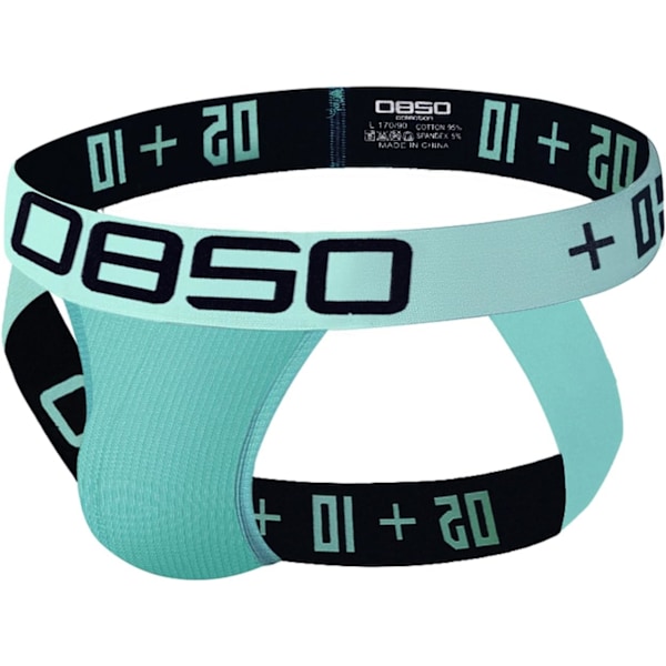 2025 Senaste Modell Herr Sexig Jockstrap Atletisk Stöd Breathable Bomull Tanga Performance Midjeband Påse Underkläder Cyanblå Medium