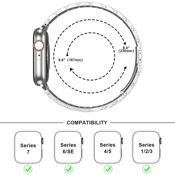 Ersättningsarmband för Apple Watch 38mm 40mm 42mm 44mm Thin Metal Band, Silver 38mm/40mm/41mm