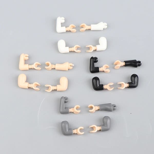 Fjerde generation Mini DIY Dukke Arm Tilbehør Byggeklodser (Sort)
