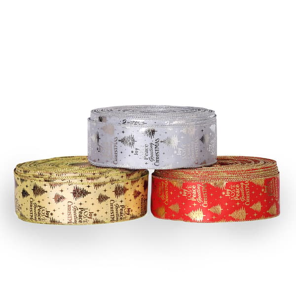 3 ruller monogrammet bånd julepynt