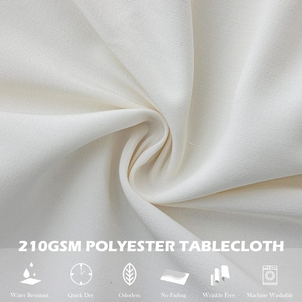 Rund bordsduk - 60-tums diameter vattentät polyesterduk för bordsdekor,  benvit f1b3 | Fyndiq