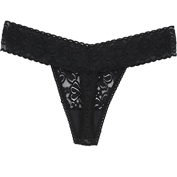 2025 Senaste Modell Spetstrosor för Kvinnor Plus Size Sexiga Underkläder T-Rygg Stretch Damtrosor Underkläder 5/6/10 Pack Svart*5 X-Large