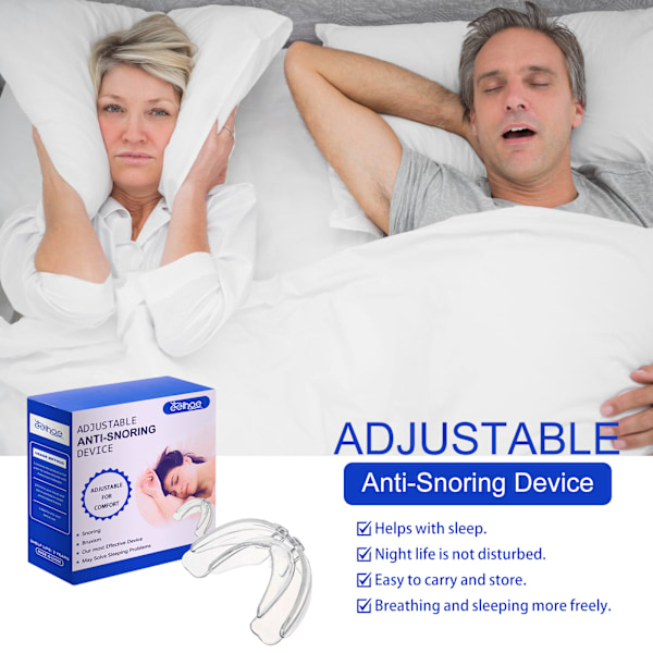 2025 Senaste Modell Anti-Snarkningsskena Anti-Snarkning, Anti-Gnissling, Anti-Andnings Munskydd Anti-Snarkning Tandstöd Skyddande Skena