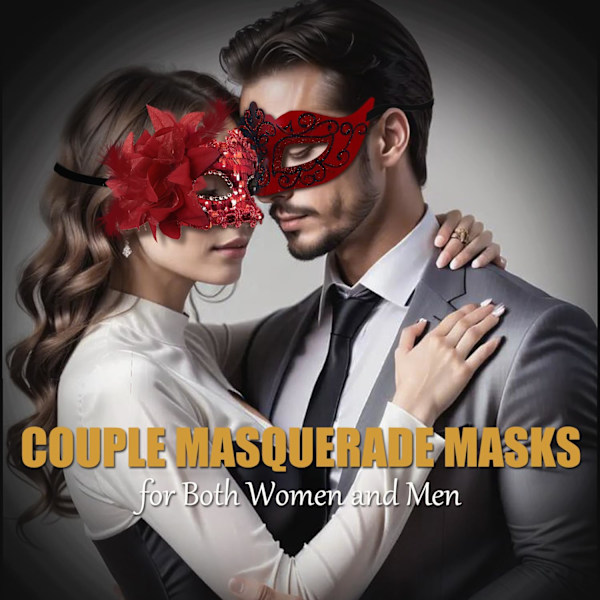 2025 Senaste Modell Maskeradmask för Kvinnor Par Maskeradmask för Män Glänsande Venetiansk Mask Halloweenmask för Fest Bal Röd