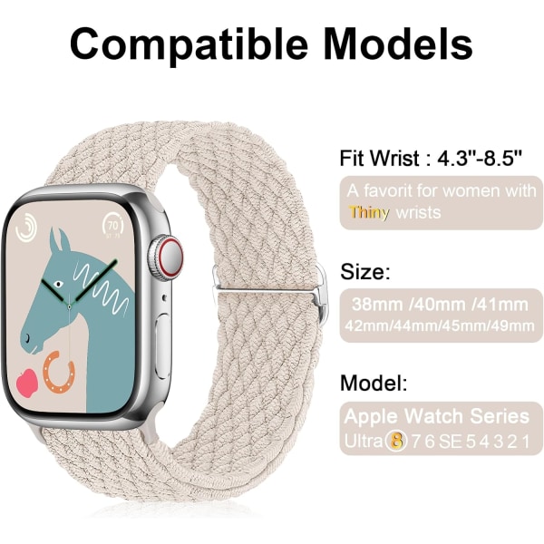 paided Stretchy Justerbar Watchband för Apple Watch Band 38mm 40mm