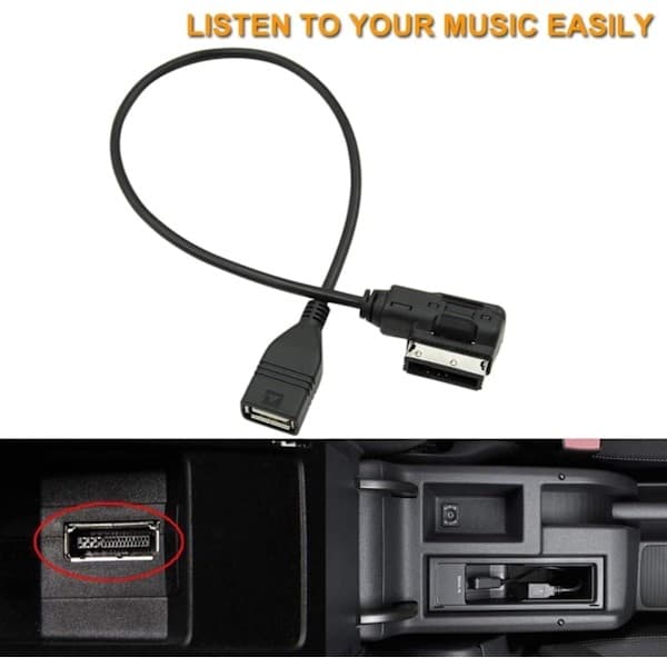 USB-lydkabel med USB-adapter til Audi AMI MMI 2G 3G 3G+ - Perfekt