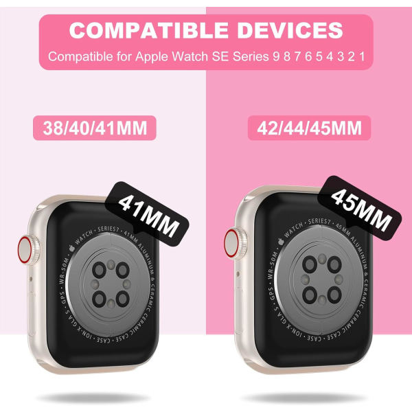 Kompatibel med Crystal Clear Apple Watch-band, 45 mm 44 mm 42 mm 41 mm