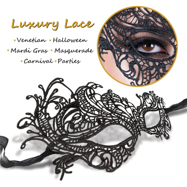 2025 Senaste Modell Maskeradmask för Kvinnor Spetsmasker för Venetiansk Festdräkt Halloween Karneval Phoenix