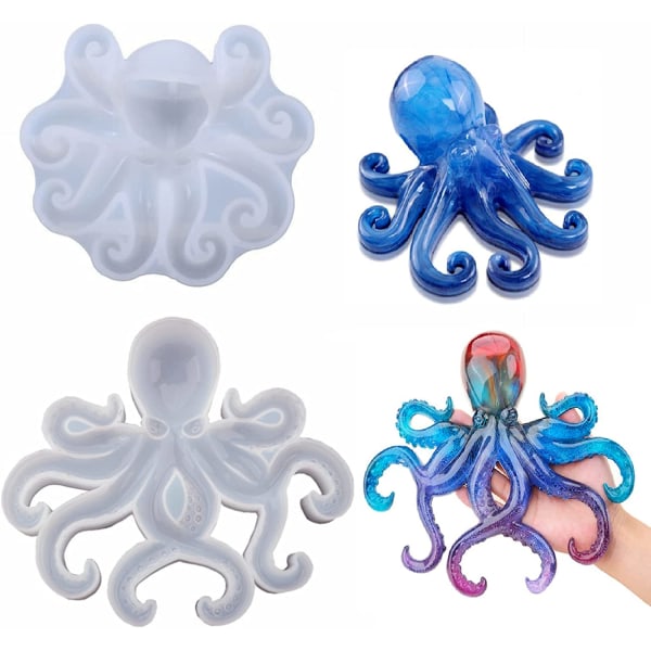Octopus Resin Form, Gasusen 2PCS 3D Stora Havsdjur 4.0