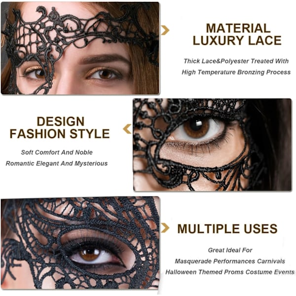 2025 Senaste Modell Maskeradmask för Kvinnor Spets Venetiansk Mask Halloween Karneval Party Kostymmask