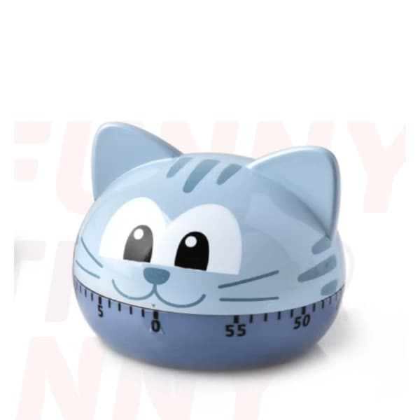 Køkkentimer med katte-design ABS, stålgrå