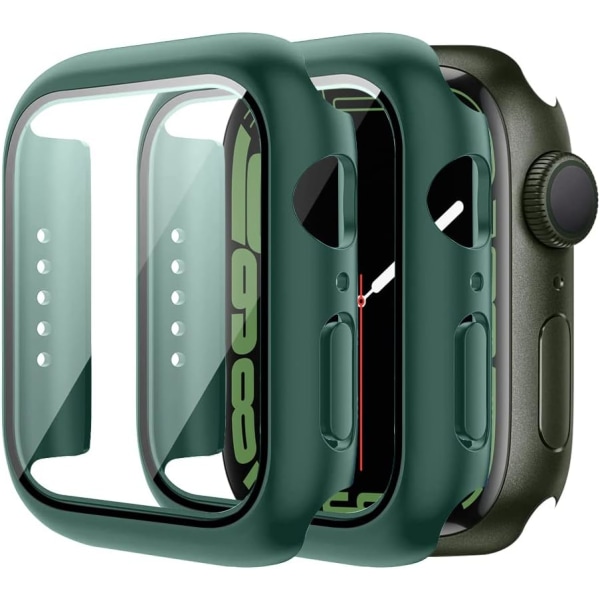 Kompatibel med Apple Watch Series 7 41mm, Fodral med Härdat Glas