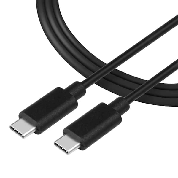1m 15W 3A USB-C/USB-C Opladerkabel Fleksibel Sort