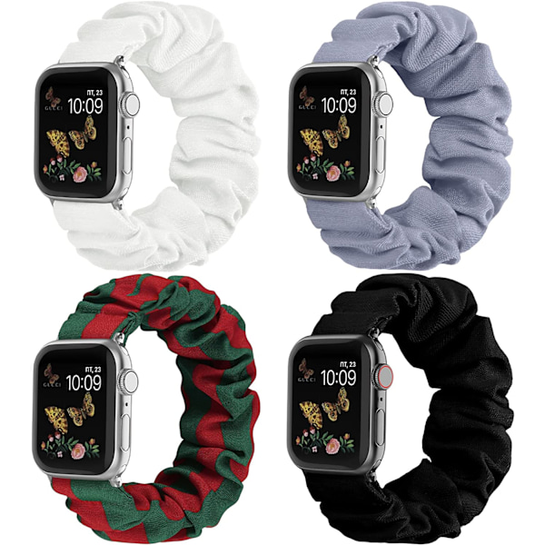 Kompatibel med Apple Watch Band Scrunchie 38mm 40mm 41mm 4pcs 5 42mm/44mm/45mm-L