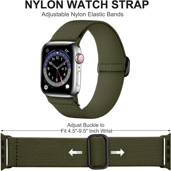 5-pack stretchiga solo-band som är kompatibla med Apple Watch 5PCS 3 42mm/44mm/45mm/49mm