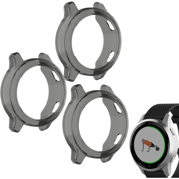 Svarta - 3-pack skydd kompatibla med Garmin vívoactive 4S klocka