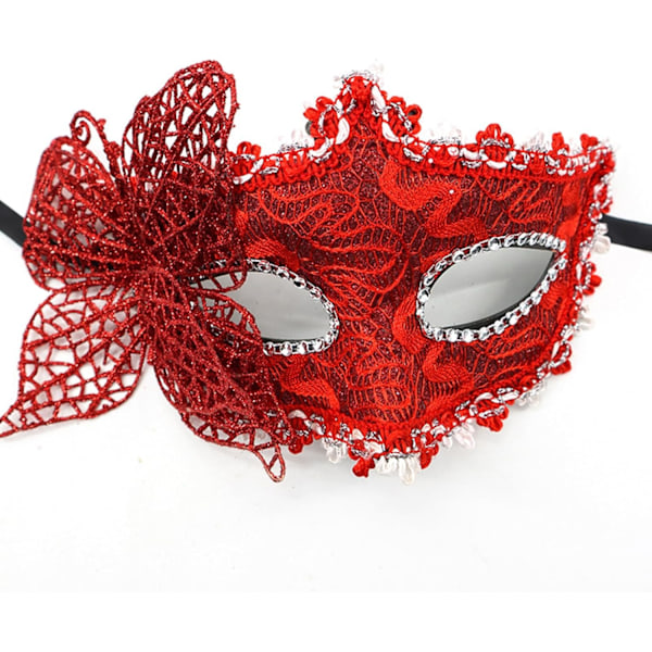 2025 Senaste Modell Maskerad med Hållpinne Fjäril Halvt Ansikte Halloweenfest Kvällsbal för Karnevaler Silver