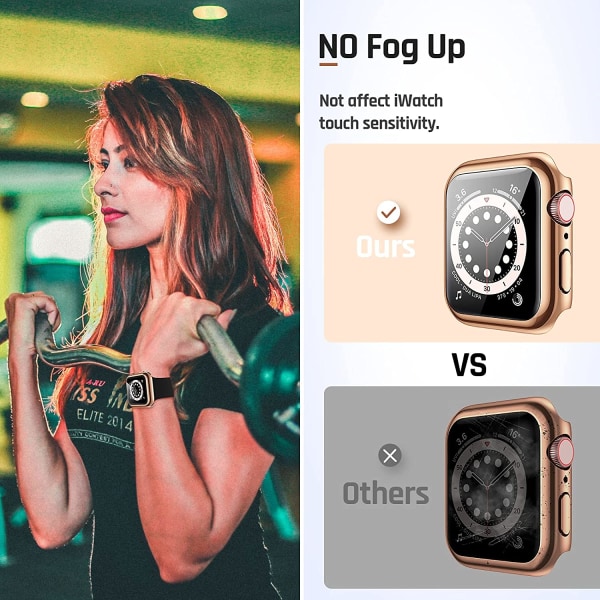 Vattentätt fodral för Apple Watch Series 8 & Series 7 45 mm skärm Rose Gold 45mm