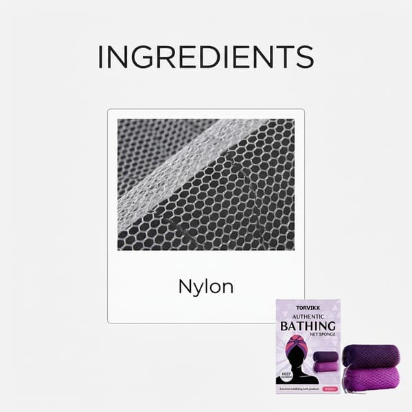 Lilla net nylon badehåndklæde til glat og ren kropseksfoliering.