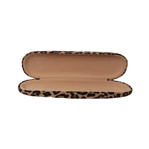 Brilleetui med leopardmønster
