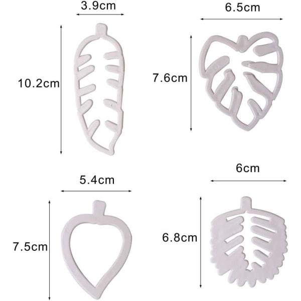 4 st Tropiska Bladskaklar - Fondant Bakverktyg