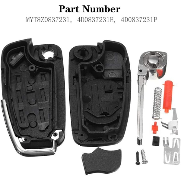 Nyckellös Fjärrkontroll Nyckelbricka A3 A4 A6 A8 TT Q7 S6, 4-Knapps Fjärrkontroll Ersättning för MYT8Z0837231, 4D0837231E, 4D08372