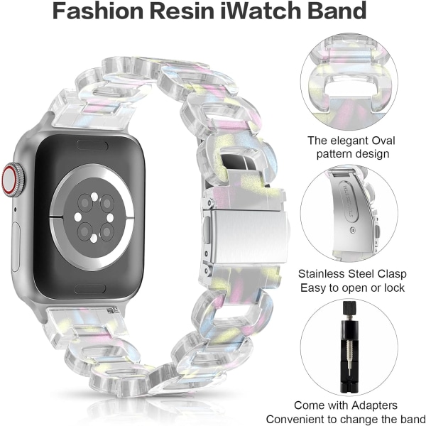 Resin Armbands Kompatibel med Apple Watch Band 38mm 40mm 41mm