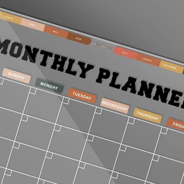 Magnetisk Akrylkalender Transparent Kylskåpskalender