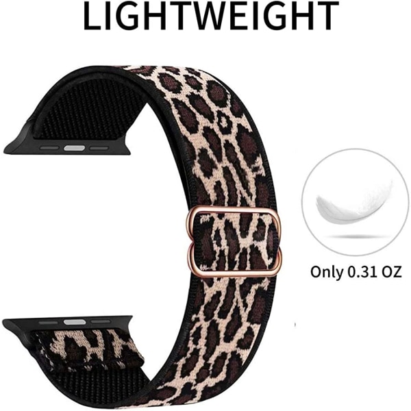 Stretchbarnd Solo Loop Kompatibel med Apple Watch Band Cheetah&Leopard 38/40/41mm