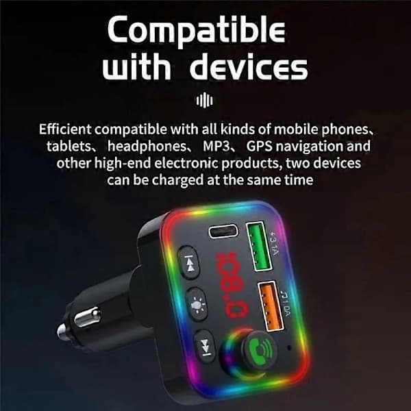 Biloplader understøtter U-disk Bluetooth håndfri opkald P4
