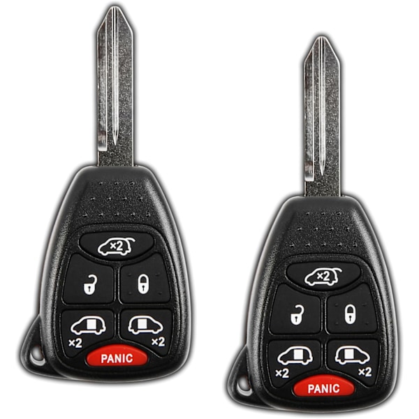2X Nyckelbricka Ersättning för 2004 2005 2006 2007 Dodge Grand Caravan Chrysler Town Country Fjärrkontroll för Nyckellöst System, 6-Knapps M3N5WY72XX