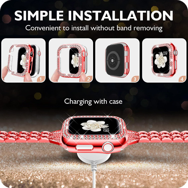 Kompatibel för Apple Watch 42 mm case Bumper Cover Ultra Series 8 7 6 Red 42mm