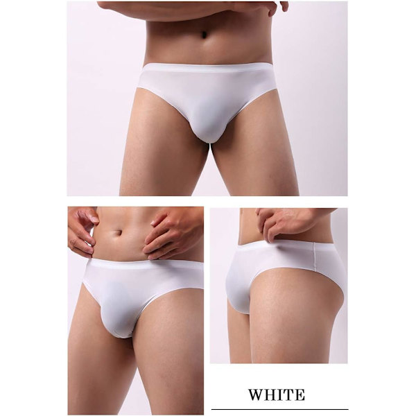 2025 Senaste Modell Herr Sömlösa Underkläder Is-Silke Sexiga Genomskinliga Kalsonger Underkläder Shorts Ultratunna Mini Bikini Vit Medium