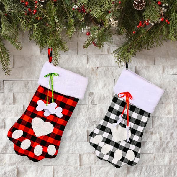 2 delar julstrumpa med hundtass, presentpåse till jul