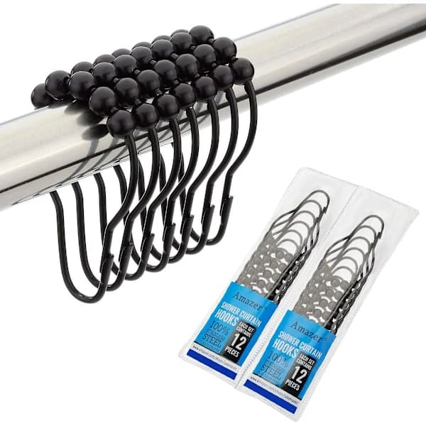 2-pack duschdraperikrokar Ringar, rostfritt stål rostbeständiga