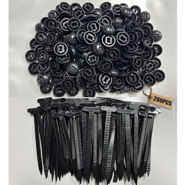200 stk. kabelbindere nylon lynlås quick release til bilreparation - plastikclips universal