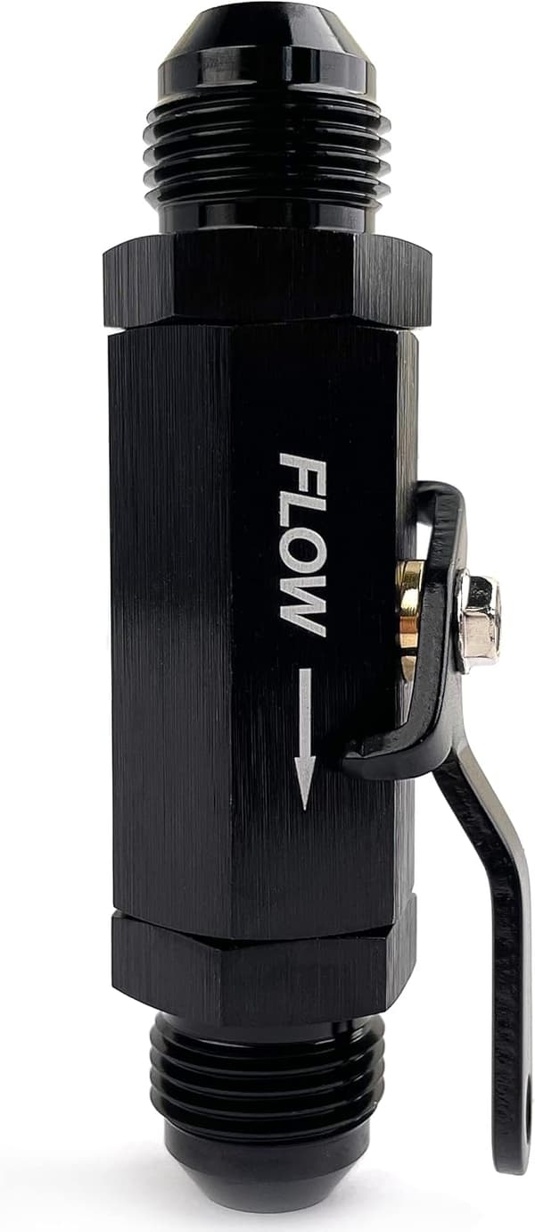 6 Bränslestängningsventil 6 till 6 Hanflödeskontroll Avstängningsventiler Montering Aluminium Anodiserad