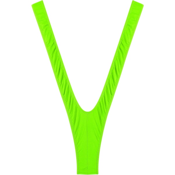 Dam V-ringad Sling Shots Affaire Bikinis Micro G-string Tanga Monokini Baddräkter Grön One Size