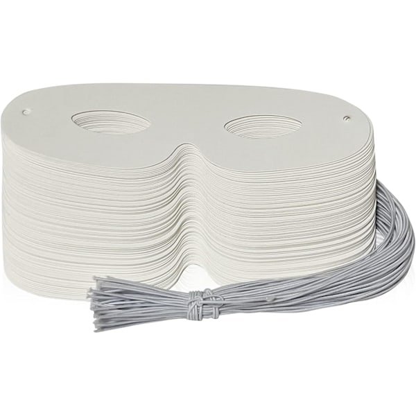 2025 Senaste Modell 72-pack Vita Pappersögonmasker, Enkla Maskeradmasker DIY Tomma Masker Dekorera för Maskerad, Halloweenfest
