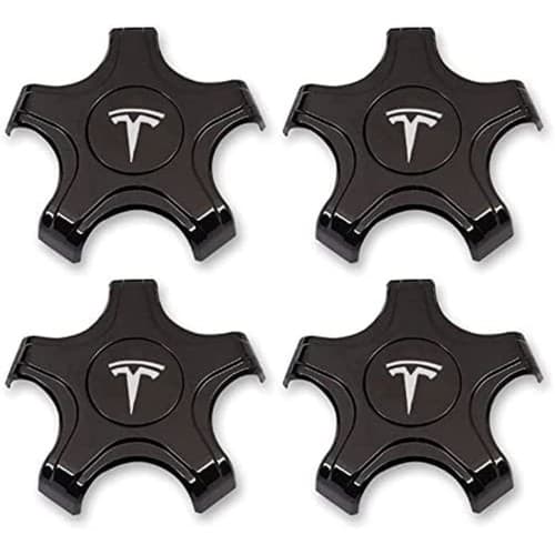 4-delt sæt sorte og hvide Tesla Model 3 hjulkapsler (til Aero H)