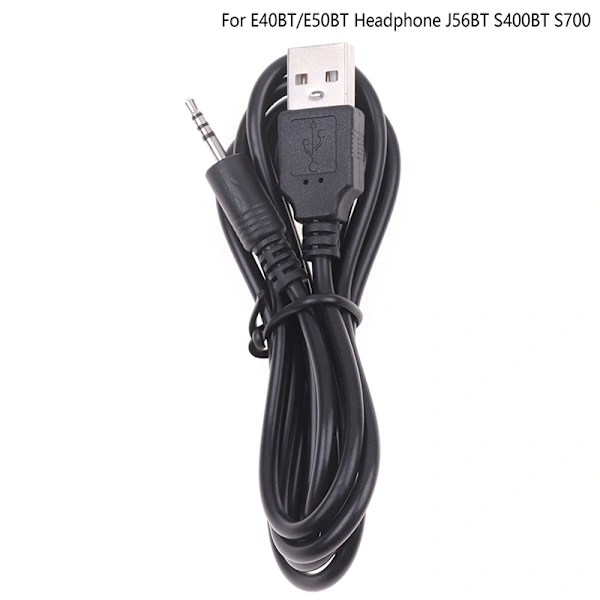 USB-opladerkabel til Synchros E40BT/E50BT hovedtelefoner sort