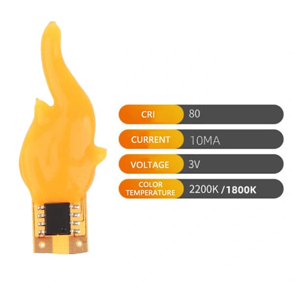 3v Led Cob Blitslys Edison Fleksibel Glødetråd 2200K Diode L