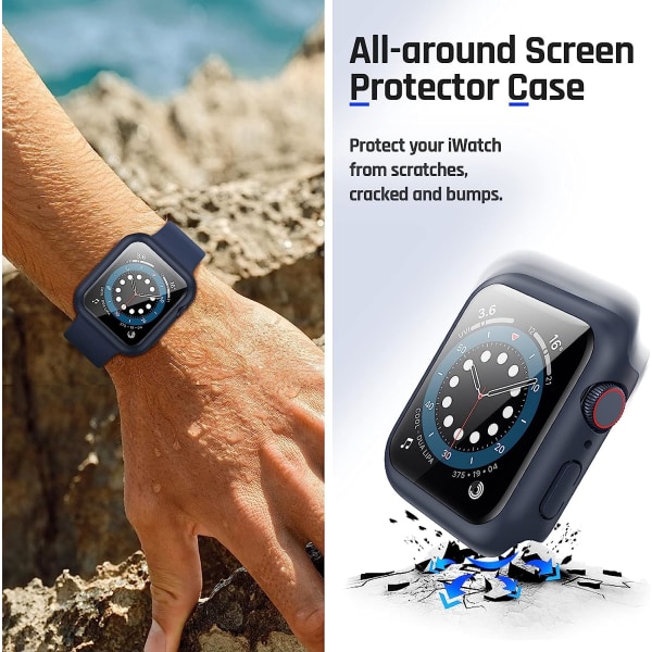 Vattentätt case för Apple Watch Series 8 & Series 7 45Mm skärm Blue 45mm