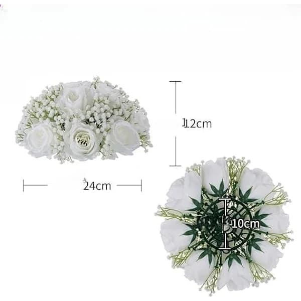 2 stk kunstige blomster – dekorasjon for bryllup og hjemmefester hvit