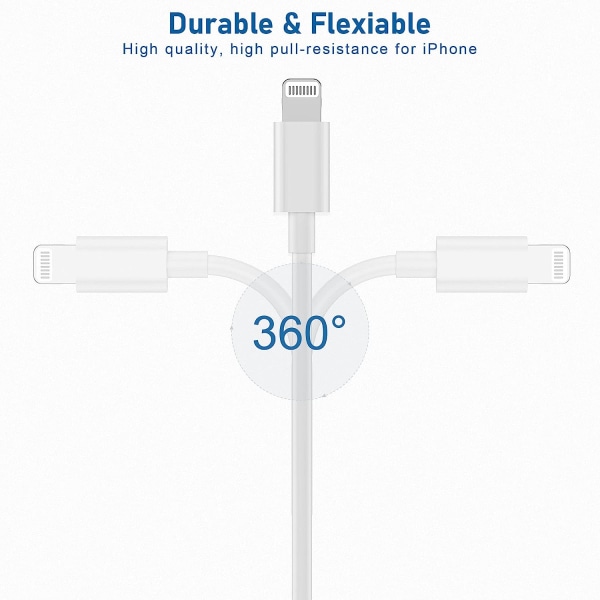 USB C till Lightning-kabel [Apple Mfi Certified] 4Pack 3Ft